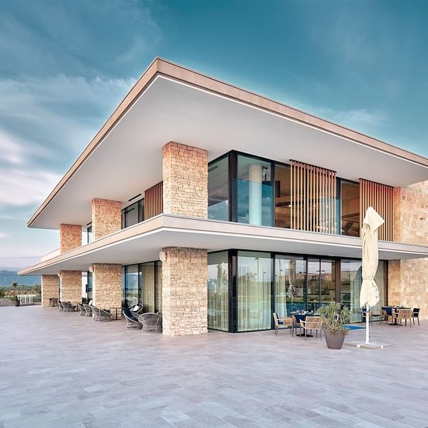 Low angle exterior view of the Falkensteiner Family Hotel Diadora