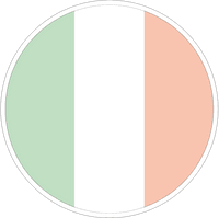 Cerchio con tre sezioni colorate verde, bianco e rosa su sfondo nero.